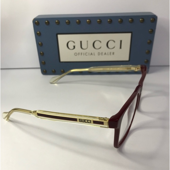 Gucci Men GG0561ON 003 Red CRYSTAL Rectangle/Square Eyeglasses - Picture 7 of 15